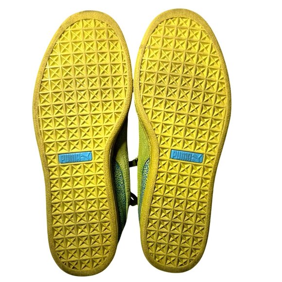 Puma x Solange Suede Classic Lines Yellow Sulphur Spring Blue Low Top Sneakers 9 - Picture 5 of 9